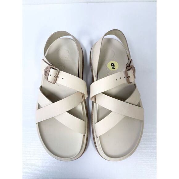 Chaco Townes Slingback Strappy Sandals Size 9 M Ivory Angora Leather JCH109472 - Picture 1 of 6